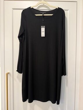 BCBGMaxAzria Black Long-Sleeve Shift Dress